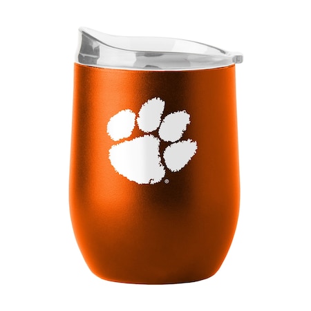 Logo Brands Clemson 16oz Flipside Powder Coat Curved Beverage 123-S16PB-34